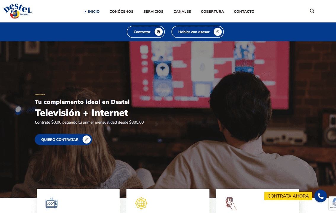 Diseño web para Destel.mx