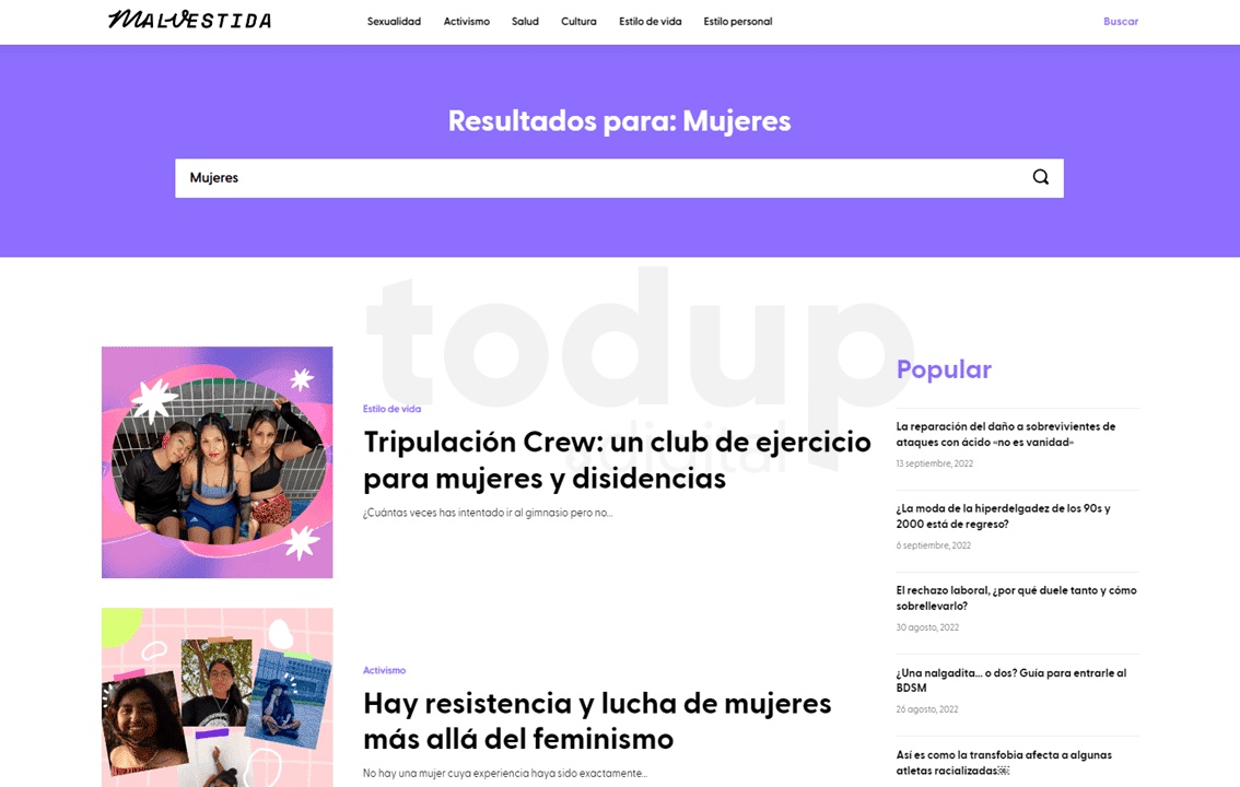 Rediseño web para Malvestida.com